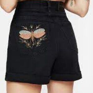Griffinfly Embroidered Distressed Denim Shorts size 8